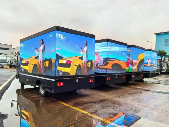 Mobile LED trucks display vivid 3D video.