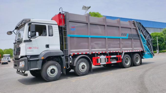 Left Profile of Shacman M3000S 8x4 Heavy-Duty 40m³ Capacity Garbage Compactor Truck