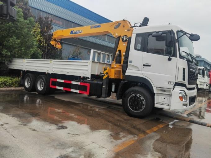Rear View of Dongfeng VL 375HP Truck Mounted with XCMG SQS300-4 12-Ton Crane and Empty Cargo Bed at CLW Group