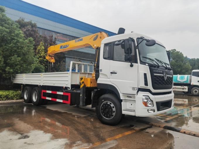 Left Side Profile of Dongfeng VL 6x4 Heavy Duty Crane Truck Featuring XCMG SQS300-4 Straight Boom Crane at Chengli Factory