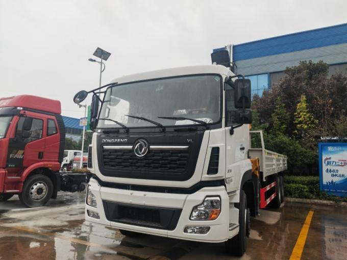 Close-up Front of Dongfeng VL Truck with XCMG Crane Visible and Factory Background at CLW Group