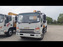 JAC RHD Cargo Truck With XCMG KSQS68-3 3.2Ton 3 Sections Boom Straight Crane Truck